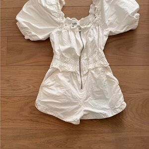 Sea White Puff Sleeve Swim Coverup